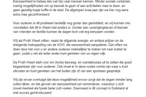 Lees hier de ouderenbrief van de PvdA Weert